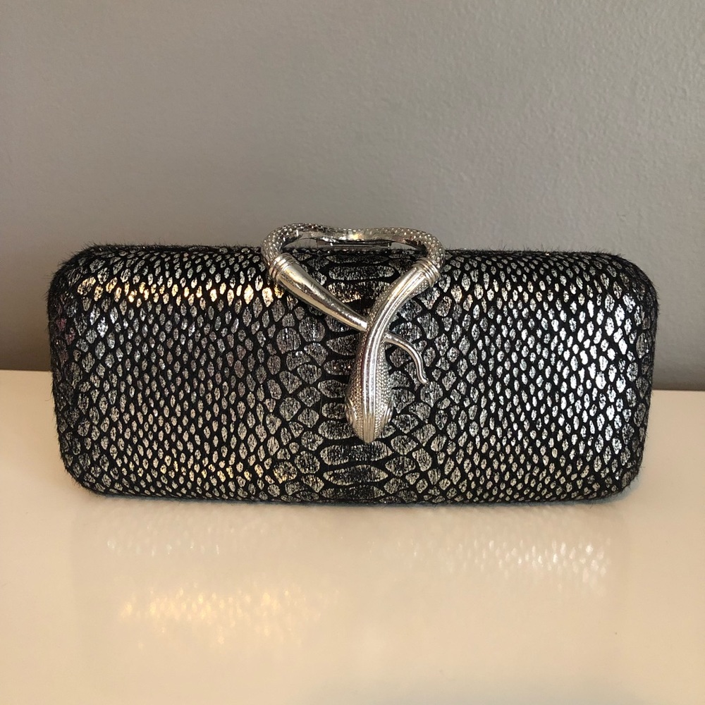 Kate Landry snake clutch